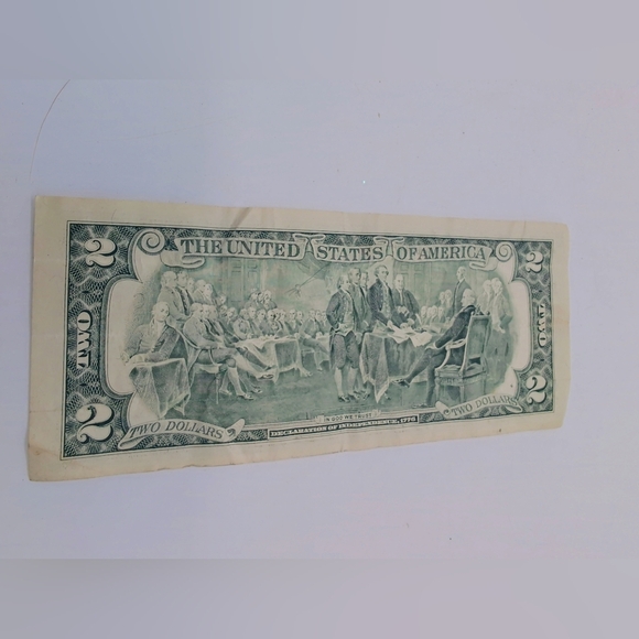 Two Dollar Bill with Green Seal F40745314 A. 1995 Series - Picture 2 of 2